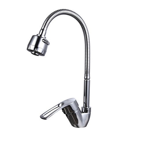 Смеситель для кухни 40к F43701-B FRAP гибкий излив, гайка, боковая: фотография 1