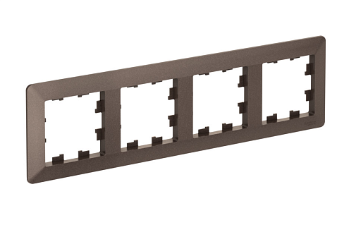 Рамка 4-местная AtlasDesign Air мокко/дымчатый черный Systeme Electric ATN220604: фотография 1