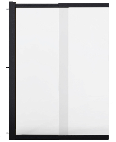 Шторка для ванны SANTREK AQUA Slim CS-1000-C-Matt Black раздвижная, 1000х1400, стекло прозрачное 5мм, профиль Чёрный: фотография 1