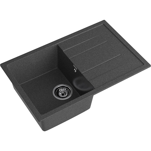 Мойка GRANFEST GF-Q780L  чаша+крыло 770х495 мм графит: фотография 1