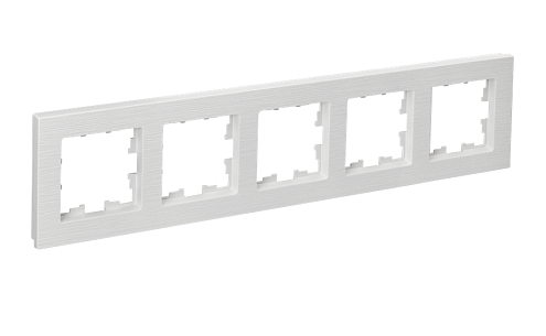 Рамка 5-местная BRITE РУ-5-Бр белый рифленый IEK BR-M52-51-K01: фотография 1