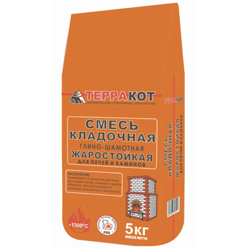 Смесь кладочная жаростойкая для печей и каминов &quot;Терракот&quot; 5кг: фотография 1