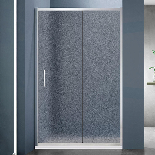 Душевое ограждение SANTREK AQUA Lea- DF-1000-G-Chrome 1000*1850 Прямое стекло Грейп 5мм, профиль Хром : фотография 1