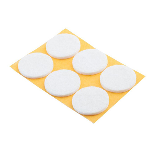 Пункт фетровый самоклеящийся d28мм белый, 6шт &quot;Element&quot;: фотография 1