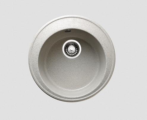 Мойка GRANICOM G-009 D470 мм круглая кремовый: фотография 1