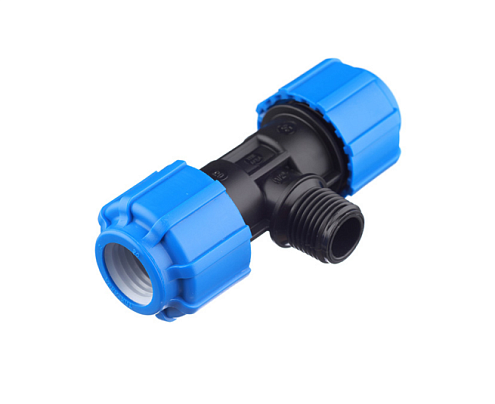 Тройник ПЭ 20х1/2&quot;х20 наружная резьба  обжимной ТПК-Аква: фотография 1