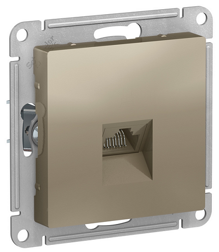 Механизм розетки компьютерной ATLAS DESIGN RJ45 шампань SchE ATN000583: фотография 1