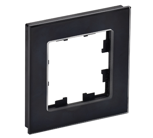 Рамка 1 -местная BRITE РУ-1-2-БрЧ стекло черный IEK BR-M12-G-K02: фотография 1