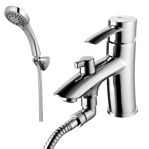 LM3215C &quot;Атлантисс&quot; Смеситель на борт ванны, с коротким изливом, с аксессуарами, хром: фотография 1