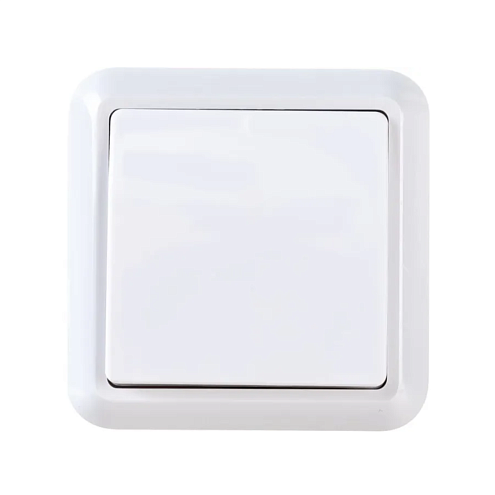 Выключатель 1-клавиша ОП Оптима 10А IP20 А110-377 с монтажной пластиной белый Кунцево 8000: фотография 1