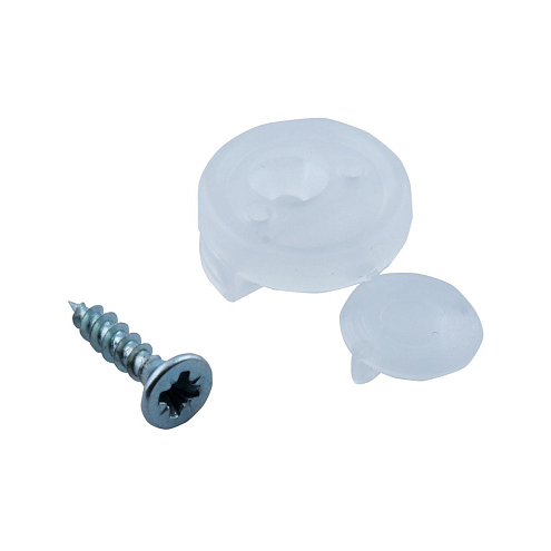 Зеркалодержатель пластиковый с шурупом прозрачный, 8шт: фотография 1