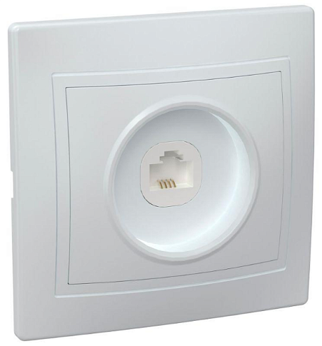 Розетка телефонная 1-м СП Кварта РТ10-КБ IP20 бел. IEK ETK10-K01-DM: фотография 1