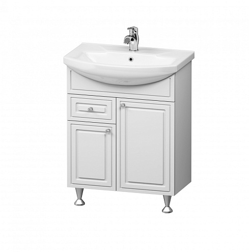 Тумба с раковиной 65 Damixa Palace One M41-FSX0653WG-WCC065 напольная белый глянец: фотография 1