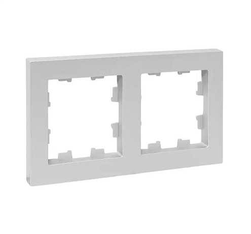 Рамка 2-местная Эпика пластик алюминий EKF UP1-FPA-02: фотография 1