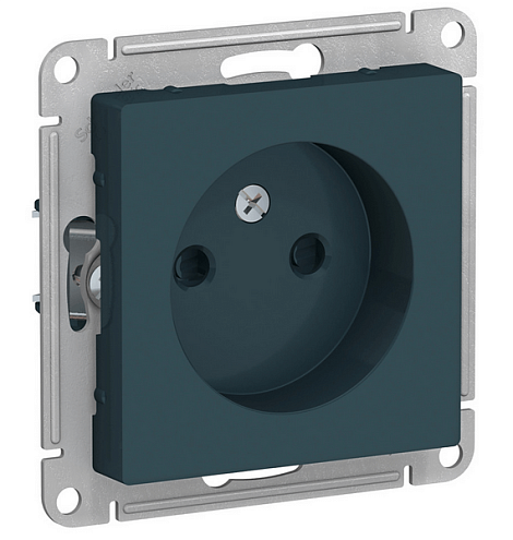 Механизм розетки 1-м СП ATLAS DESIGN без заземл. защ. шторки 16А изумруд SchE ATN000849: фотография 1