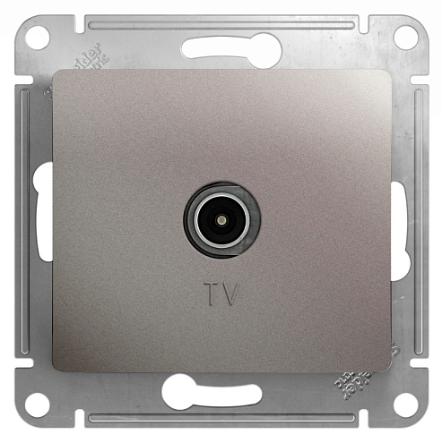 Розетка телевизионная TV Glossa коннектор механизм платина Systeme Electric GSL001293: фотография 1