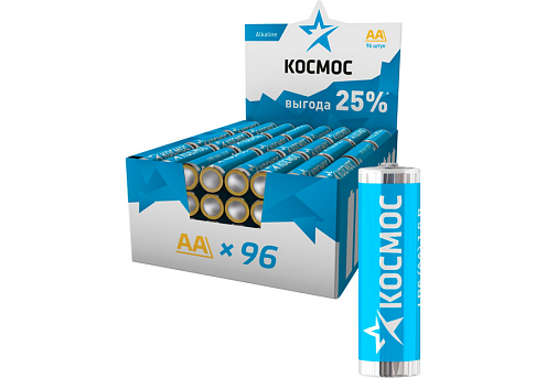Элемент питания алкалиновый AA/LR6 (уп.96шт) КОСМОС KOCLR6_96BOX: фотография 1