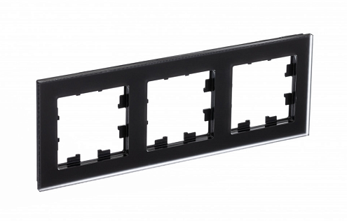 Рамка 3-местная AtlasDesign Nature матовая стекло черный Systeme Electric ATN331003: фотография 1