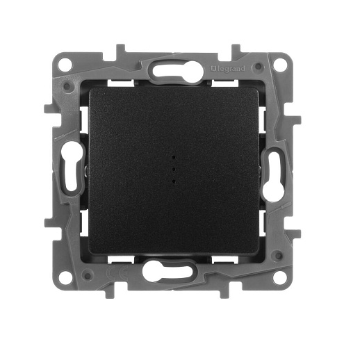 Механизм выключателя проходной 1-кл. СП Etika 10А IP20 с подсветкой авт. антрацит Leg 672615: фотография 1