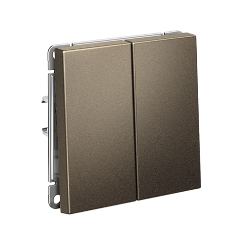 Выключатель 2-клавишный ArtGallery (сх.5) 10AX механизм мокко Systeme Electric GAL000651: фотография 1