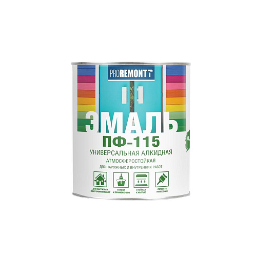 Эмаль ПФ-115, PROREMONT, белая глянцевая, 0,9кг: фотография 1