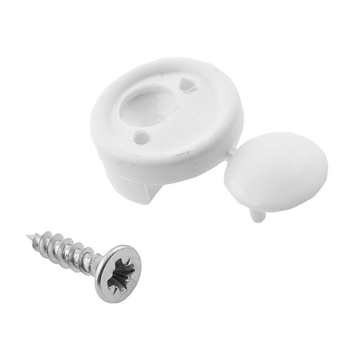 Зеркалодержатель пластиковый с шурупом белый, 8шт: фотография 1