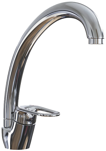 Смеситель для кухни 40k MIXLINE ML05-032 высокий излив боковая ручка (без подводки): фотография 1