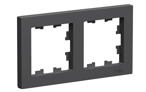 Рамка 2-местная AtlasDesign универсальная базальт Systeme Electric ATN001402: фотография 1