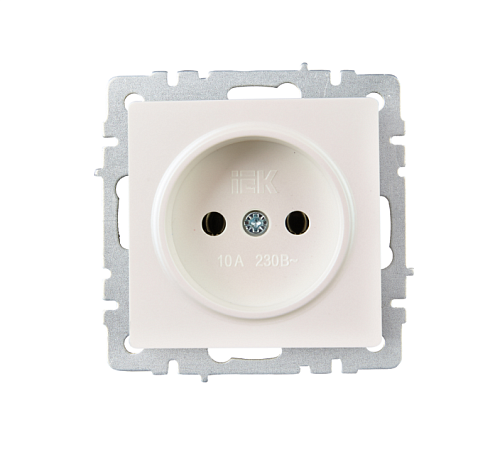 Розетка BRITE РС10-1-0-БрЖ без заземления без защитных шторок 10А механизм жемчуг IEK BR-R10-10-K36: фотография 1