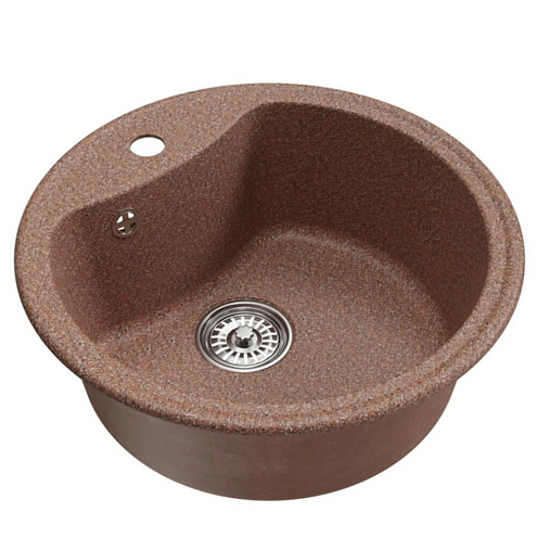 Мойкa ML-GM09 круглая, терракотовая (307), 510 мм глубина чаша 190 мм: фотография 1