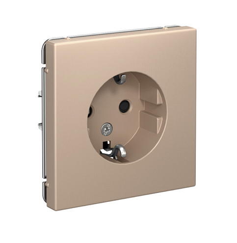 Розетка ArtGallery 16А с заземлением с быстрозажимными клеммами механизм песочный Systeme Electric GAL001243S: фотография 1