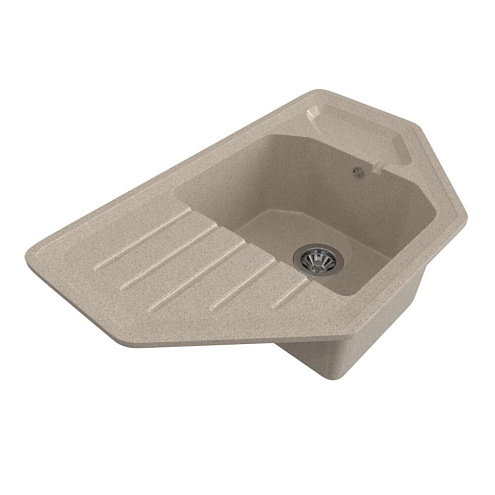 Мойка ML-GMS17 СТАНДАРТ угловая с крылом, песочный (302), 485х780х190 мм: фотография 1