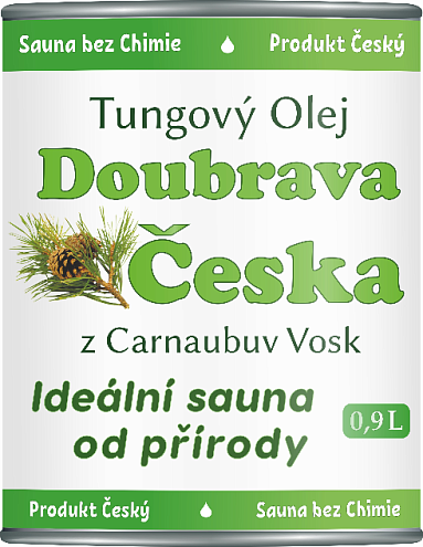 Тунговое масло с карнаубским воском &quot;Doubrava Čzeska&quot;, для любых поверхностей из дерева в бане 0,9л: фотография 1