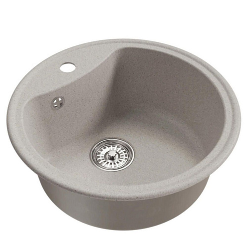 Мойкa ML-GM09 круглая, серая (310), 510 мм глубина чаши 190 мм: фотография 1