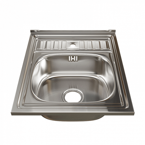 Мойка 600х500 выпуск 3 1/2" MIXLINE 180 мм с сифоном: фотография 1