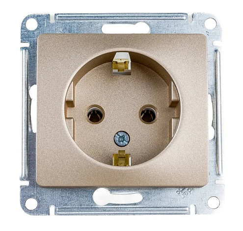 Розетка Glossa 16А IP20 с заземлением механизм титан Systeme Electric GSL000443: фотография 1