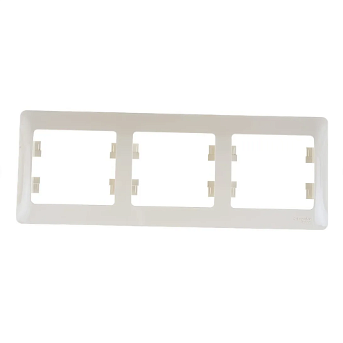 Рамка 3-м Glossa горизонтальная бежевая SE GSL000203: фотография 1