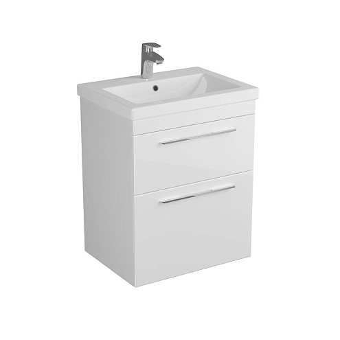 Тумба DIBORG Katarine 60 2 ящика, белый глянец 77.4223: фотография 1