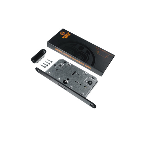 Замок магнитный BORDER ЗЩЦМ-96 мм под фиксатор с ответной планкой чёрный: фотография 1