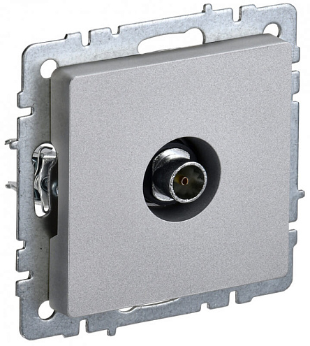 Розетка телевизионная оконечная TV СП Brite РТВ11-0-БрА алюм. IEK BR-A10-O-K47: фотография 1