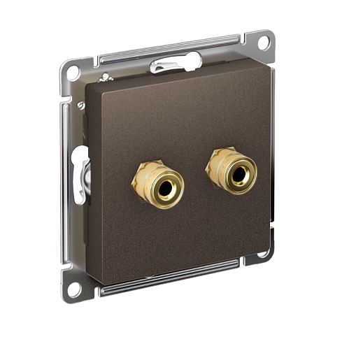 Аудиорозетка двойная AtlasDesign мокко механизм Systeme Electric ATN000687: фотография 1