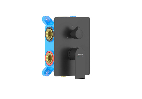 Смеситель для ванны 3 режима (внешняя и скрытая часть) Aquatek матовый черный AQ1447MB Лира: фотография 1