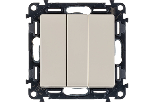 Механизм выключателя 3-клавиши СП Valena Life 10А IP20 250В 10АХ с лицевой панелью винтовые зажимы слоновая кость Leg 752503: фотография 1