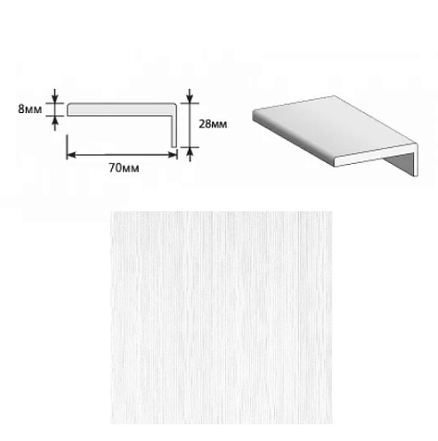 Наличник &quot;Т&quot; ЭКО Snow Melinga МДФ Тип-0 2150х70х8 (20х3) : фотография 1