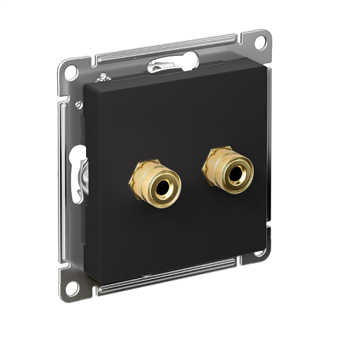 Аудиорозетка двойная AtlasDesign карбон механизм Systeme Electric ATN001087: фотография 1