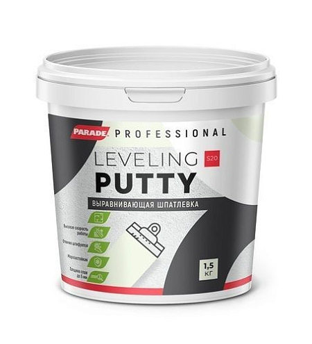 Шпатлевка акриловая PARADE PROFESSIONAL S20 базовая 1,5кг: фотография 1
