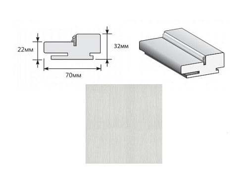 Коробка &quot;Т&quot; ЭКО Bianco Veralinga МДФ 2070х70х32 (у,п) М: фотография 1
