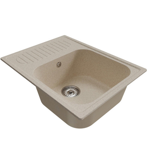 Мойка ML-GM18 с крылом, бежевая (328), 490х640х190 мм: фотография 1