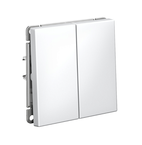 Выключатель 2-клавишный ArtGallery (сх.5) 10AX механизм белый Systeme Electric  GAL000151: фотография 1