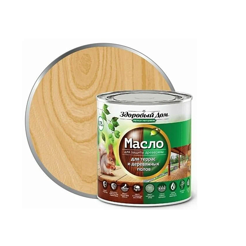 Масло для террас и деревянных полов &quot;Здоровый Дом&quot;, Дуб 0,75л: фотография 1